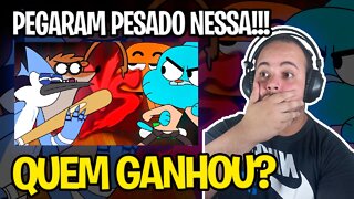 REACT Mordecai e Rigby VS. Gumball e Darwin | Duelo de Titãs Part. GN e Scoppey