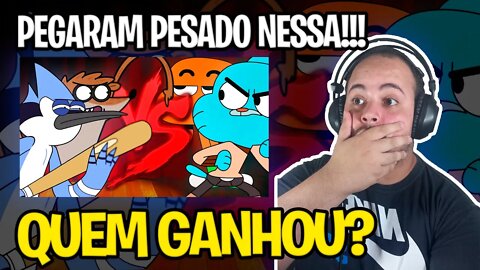 REACT Mordecai e Rigby VS. Gumball e Darwin | Duelo de Titãs Part. GN e Scoppey
