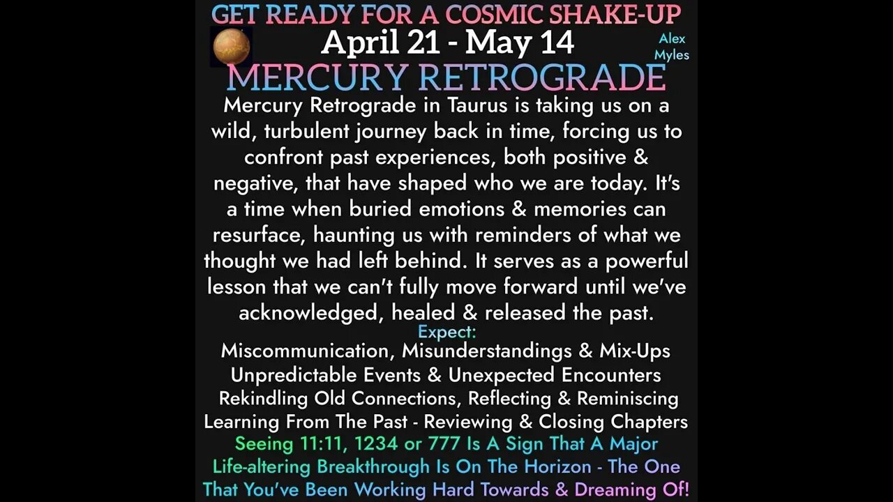 Mercury Retrograde in Taurus April 21st - May 14th: Turbulent Journey back in Time!