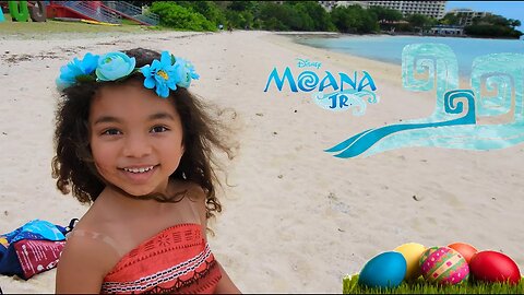 Moana finds Easter Eggs on beach