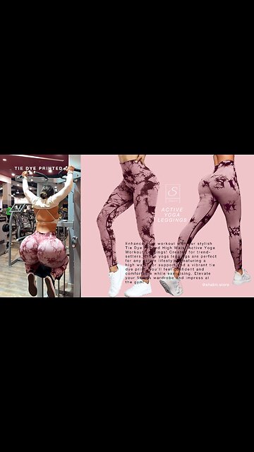 Tie Dye Printed High Waist Active Yoga Workout Leggings