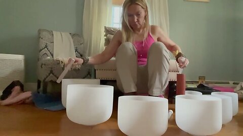 Crystal Bowl Soundbath with Wind Chimes #soundbath #healing