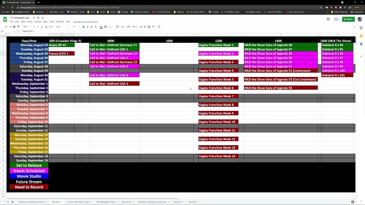 Channel Update for 24 August - Gates of Hell, CK3 into EU4, Madden 22, MLB & Streaming RDR 2