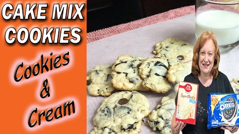 CAKE MIX COOKIES RECIPE | Making Cookies & Cream Cookies from Box Cake Mix | Bake With Me