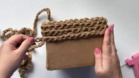 DIY simple basket idea сardboard and jute
