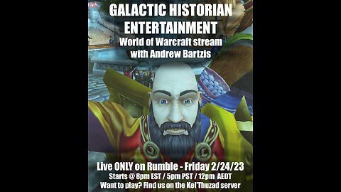 GAMESTREAM: Andrew Bartzis fields questions on the Global Narrative/gaming on WoW LIVE