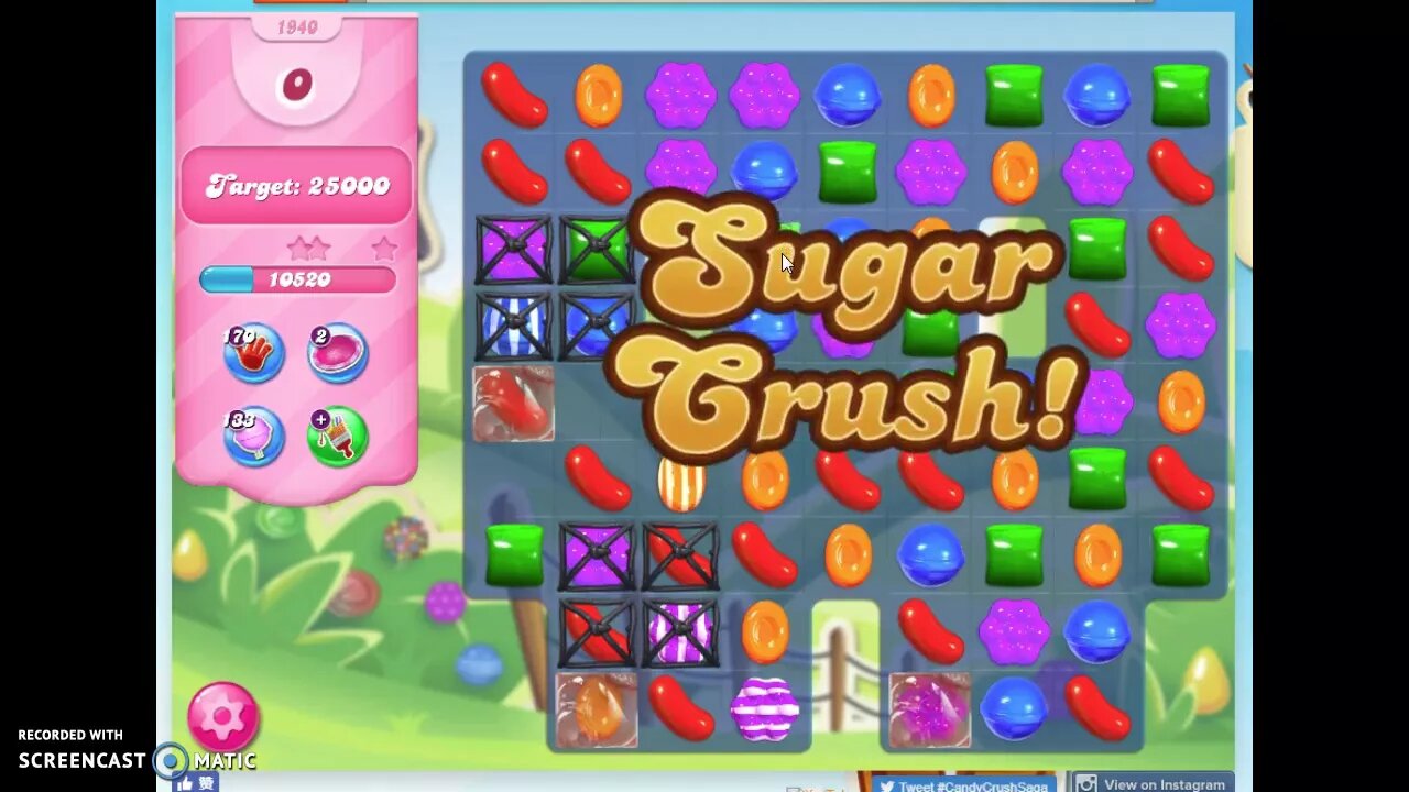 Candy Crush Level 1940 Audio Talkthrough, 3 Stars 0 Boosters