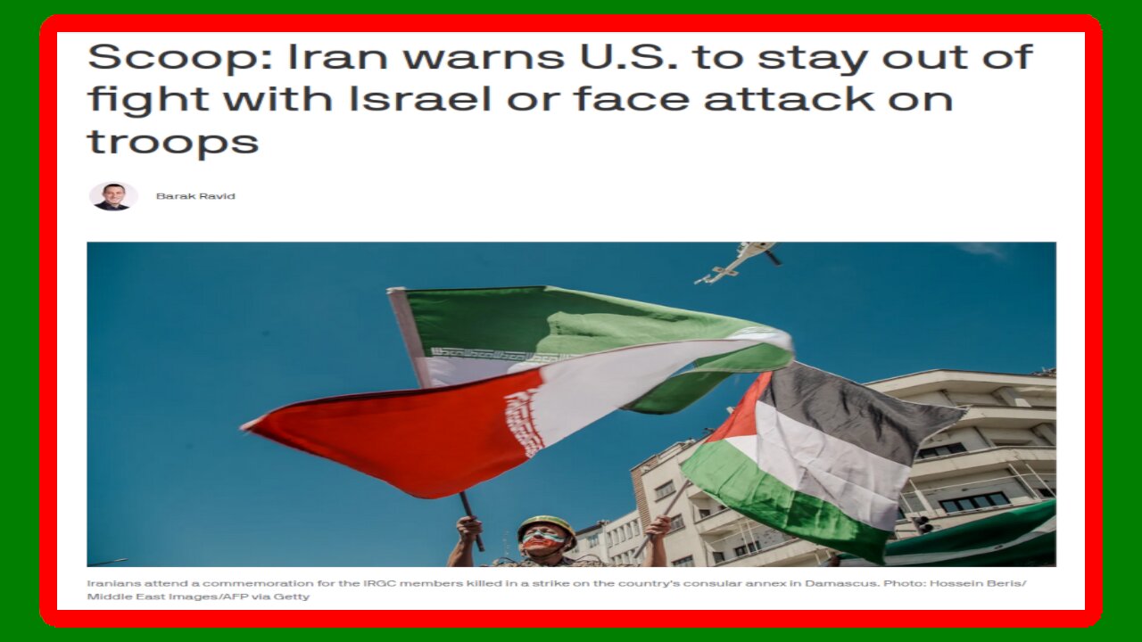 IRAN Tells US to Stay Out of Fight with ISRAEL - 4/15/24