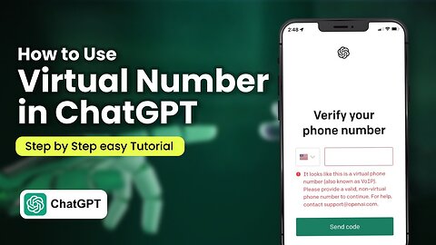 📱💬 How to use virtual number for ChatGPT🚀🔐