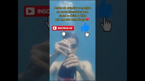 Coloquei MENTOS em uma Coca embaixo da água😱 shorts