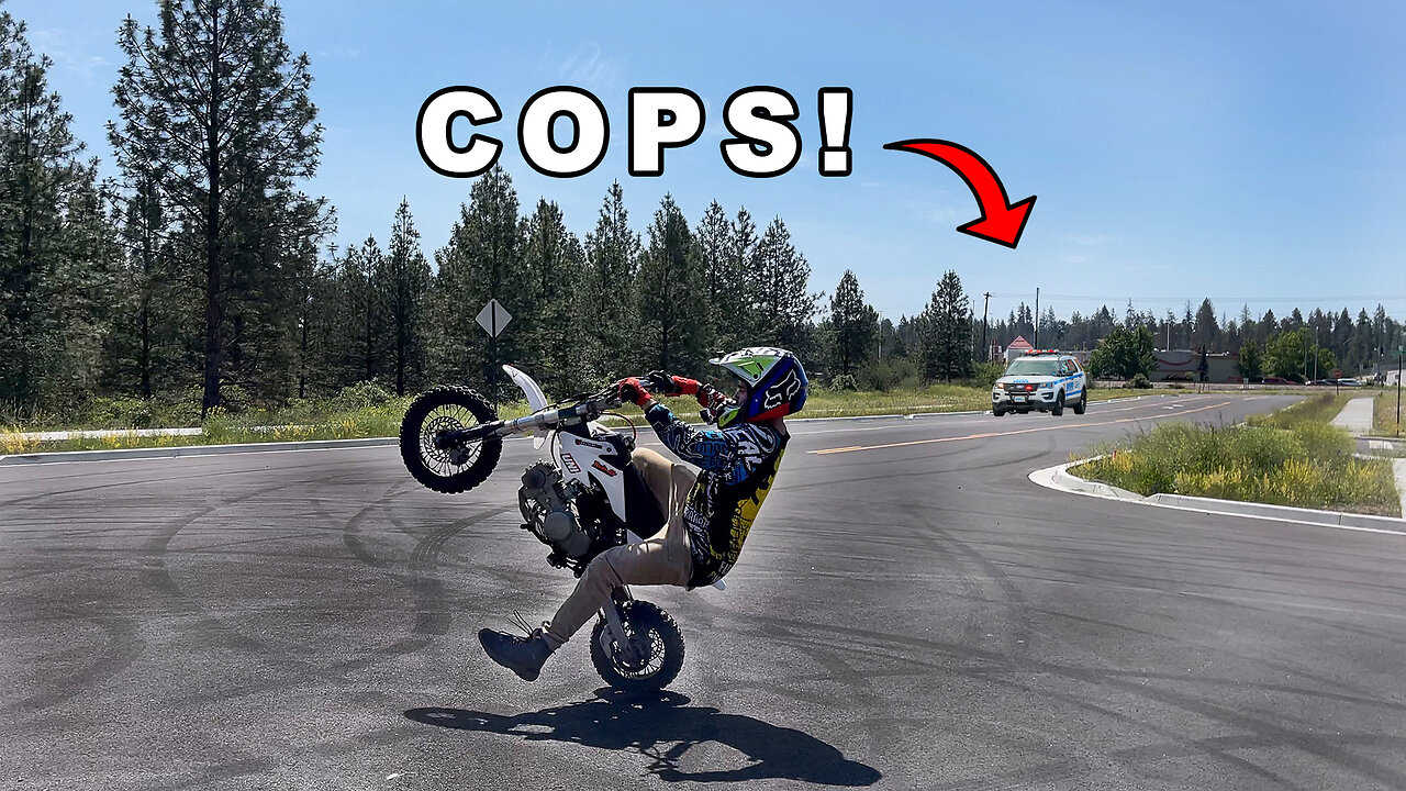 Urban Pit Bike Stunting | Police Everywhere!