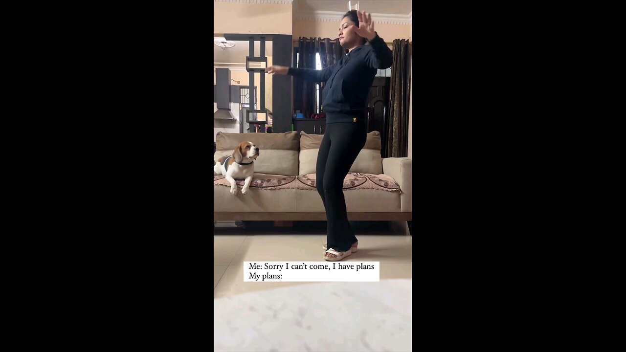 dog and girl dance