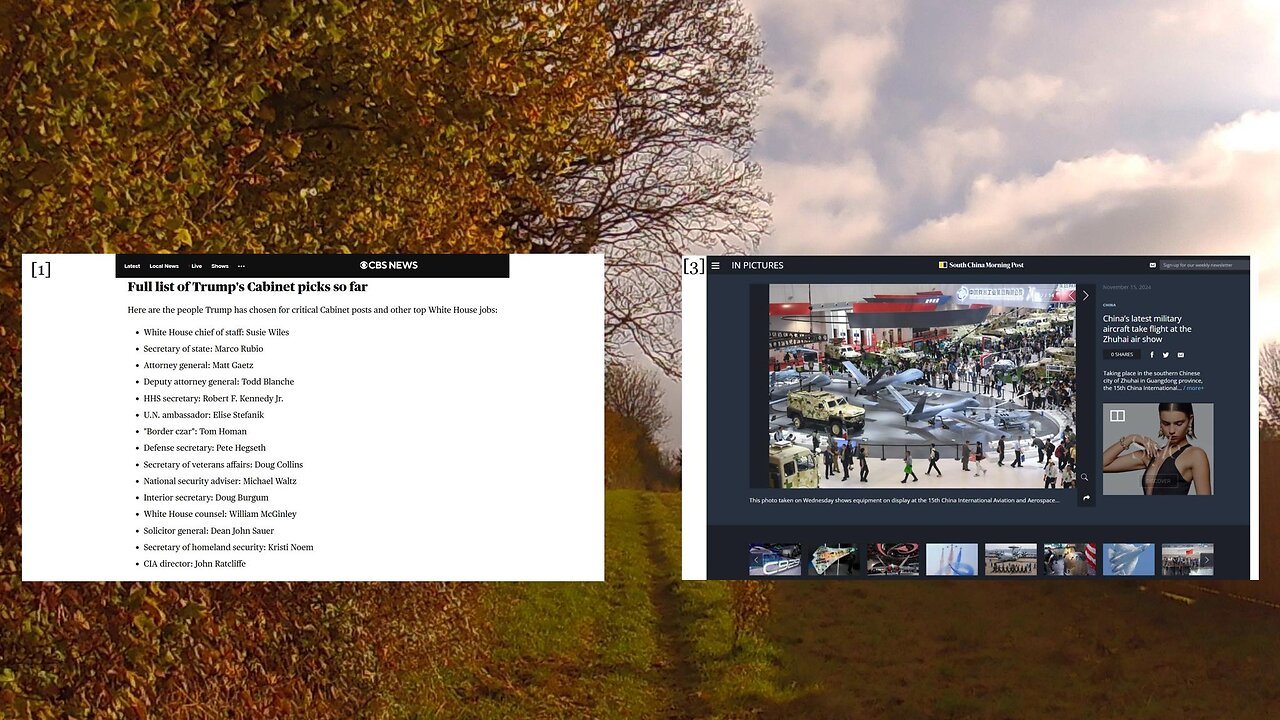 Trump's Cabinet Picks & The Zhuhai Airshow