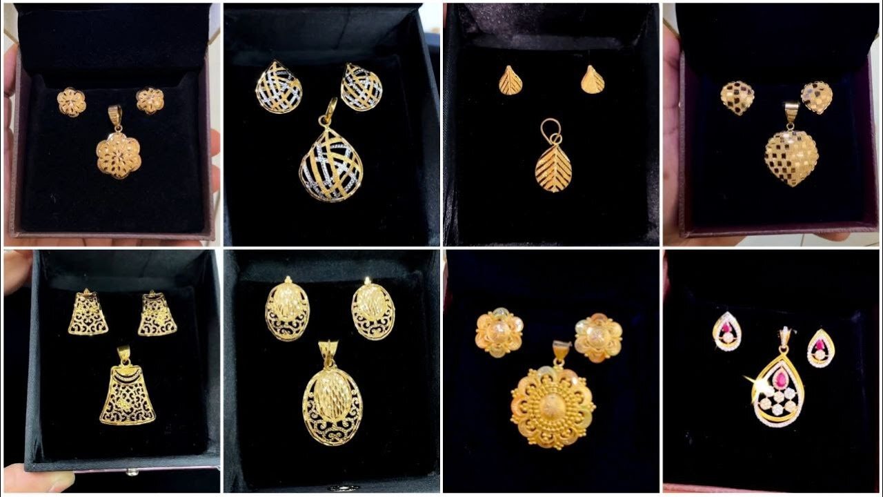 New Gold Pandant with Earrings Designs!! daily wear gold Pan