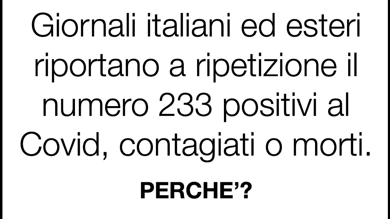 Troppi casi con il 233...questo numero non è un caso