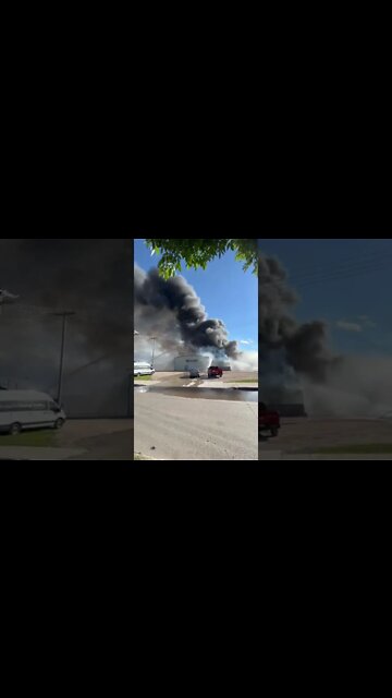 Building on fire in Steinbach, MB #Fire Building_on_Fire