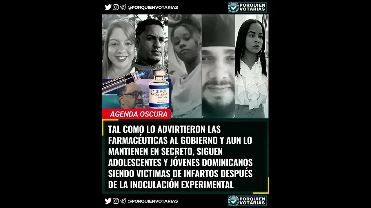 JÓVENES DOMINICANOS SIENDO VÍCTIMAS DE INFARTOS DESPUÉS DE LA INOCULACIÓN EXPERIMENTAL