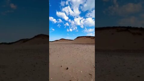 Big sand dunes on the beach