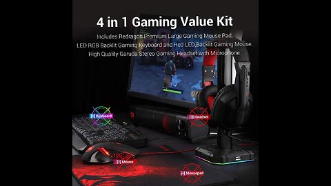 Redragon S101 Wired Rgb Backlit Gaming 4 In 1 Combo