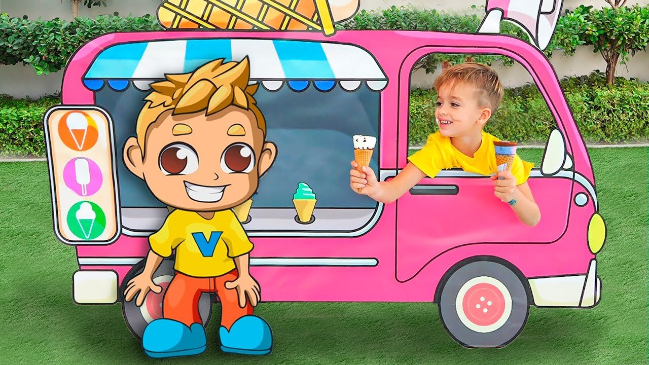 Little driver Niki play with cars and help his friends