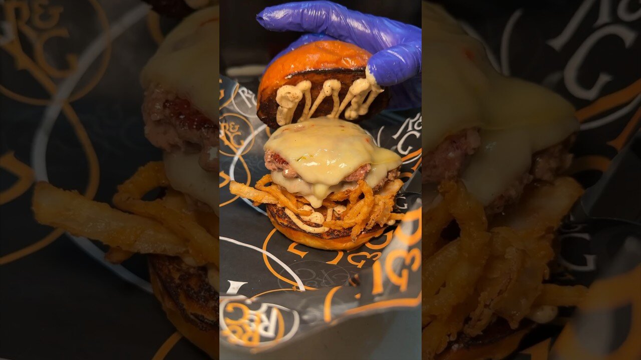 The CHOPPED CHEESE BURGER vs the PEPPERCORN BURGER from Rust & Gold in Huntington