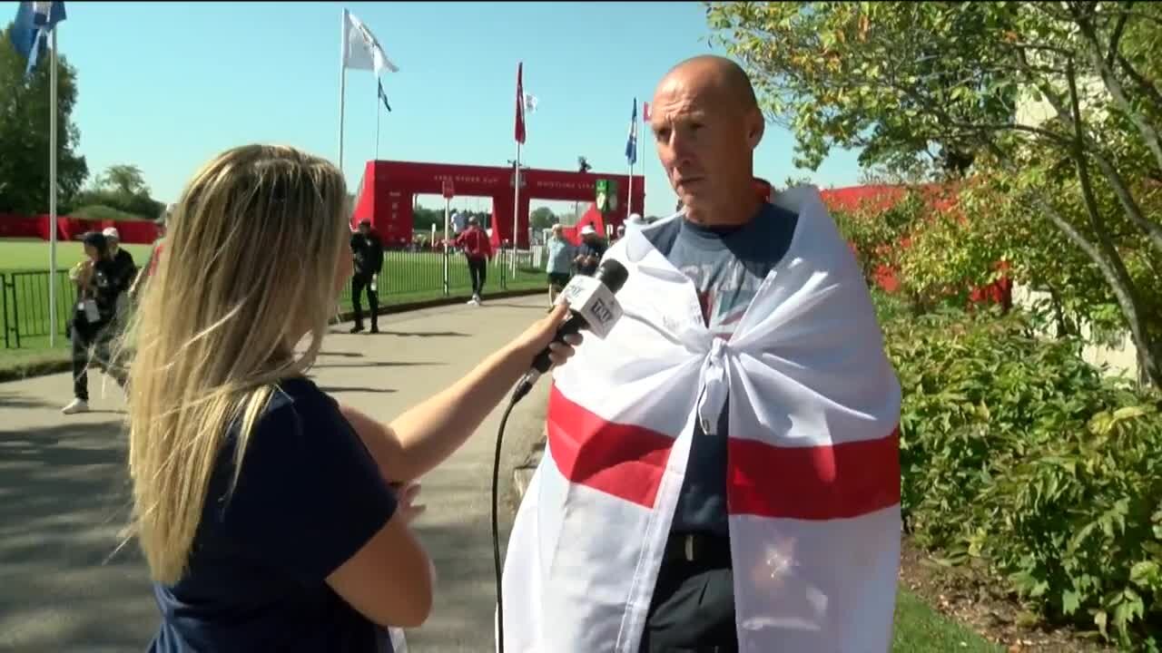 Former Milwaukee Wave player cheering for the other team at Ryder Cup