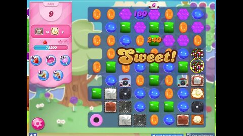Candy Crush Level 2481 Audio Talkthrough, 3 Stars 0 Boosters