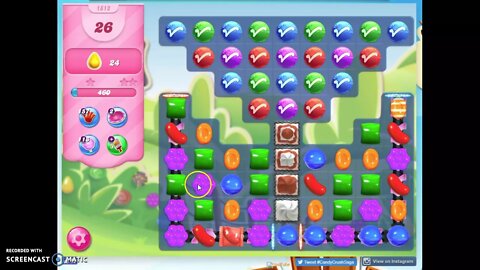 Candy Crush Level 1812 Audio Talkthrough, 1 Star 0 Boosters