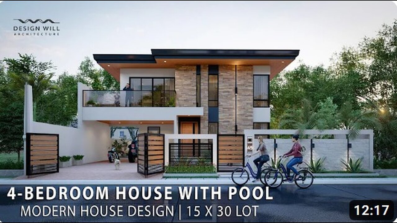 Modern House Design | 15m x 30m Lot 4-Bedroom House with Pool