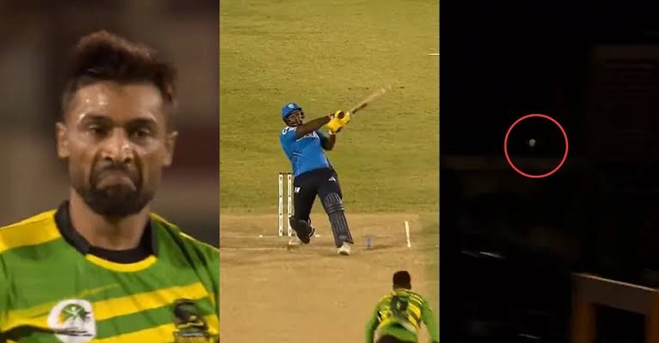 Roshon Primus hit 2 massive sixes in 2 ball on Muhammad amir ball.