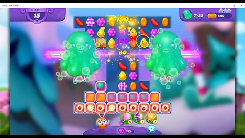 FRIENDS Level 221 Talkthrough, Candy Crush Friends Saga, 25 Moves 0 Boosters