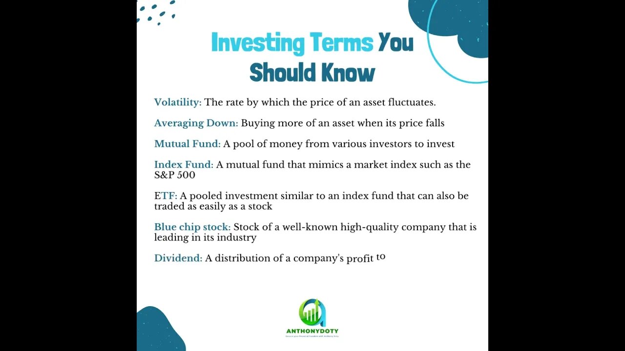 ✨Here are some commonly used investing terms & definitions.