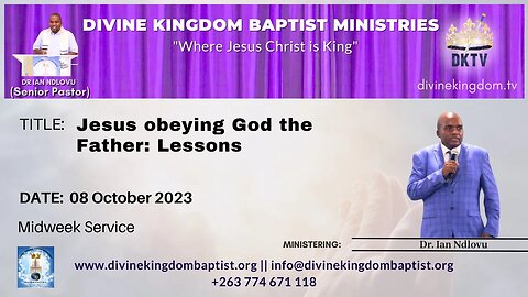 Jesus obeying God the Father: The Lessons | Dr. Ian Ndlovu | 08 October 2023