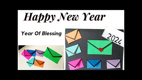 Happy New year card 2024 / New yeargreeting card handmade / DIY New yearcard 2024