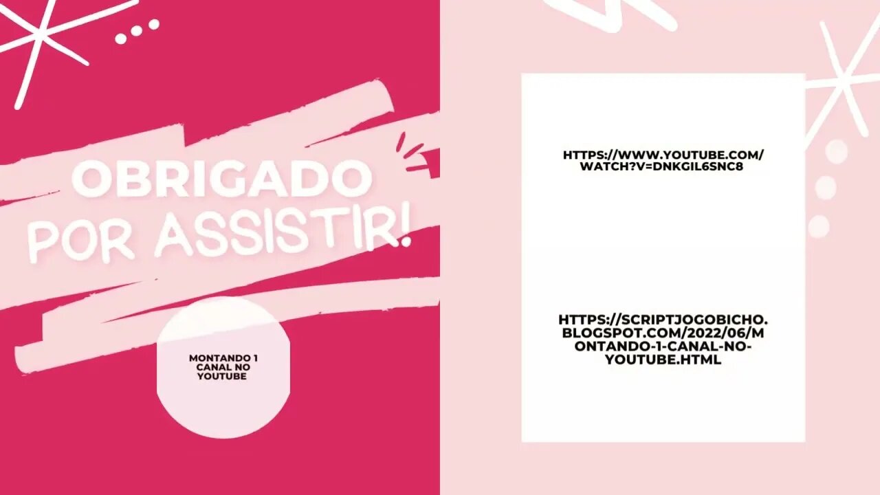 Vinheta de encerramento para YouTube Comida caseira Rosa, Vermelho e Branco