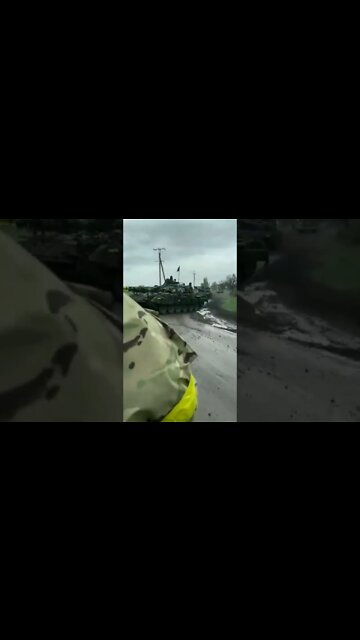 IN ACTION - A group of fresh Ukrainian T-72 tanks in the area of operations