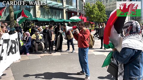 Stop Arming Israel. March for Palestine, Central Library, Cardiff Wales