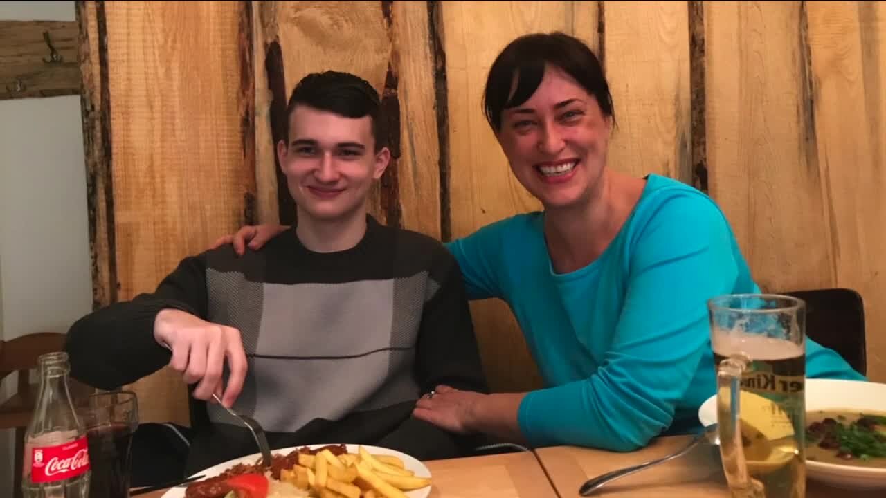 Mom picks up jobs to help son in Ukraine