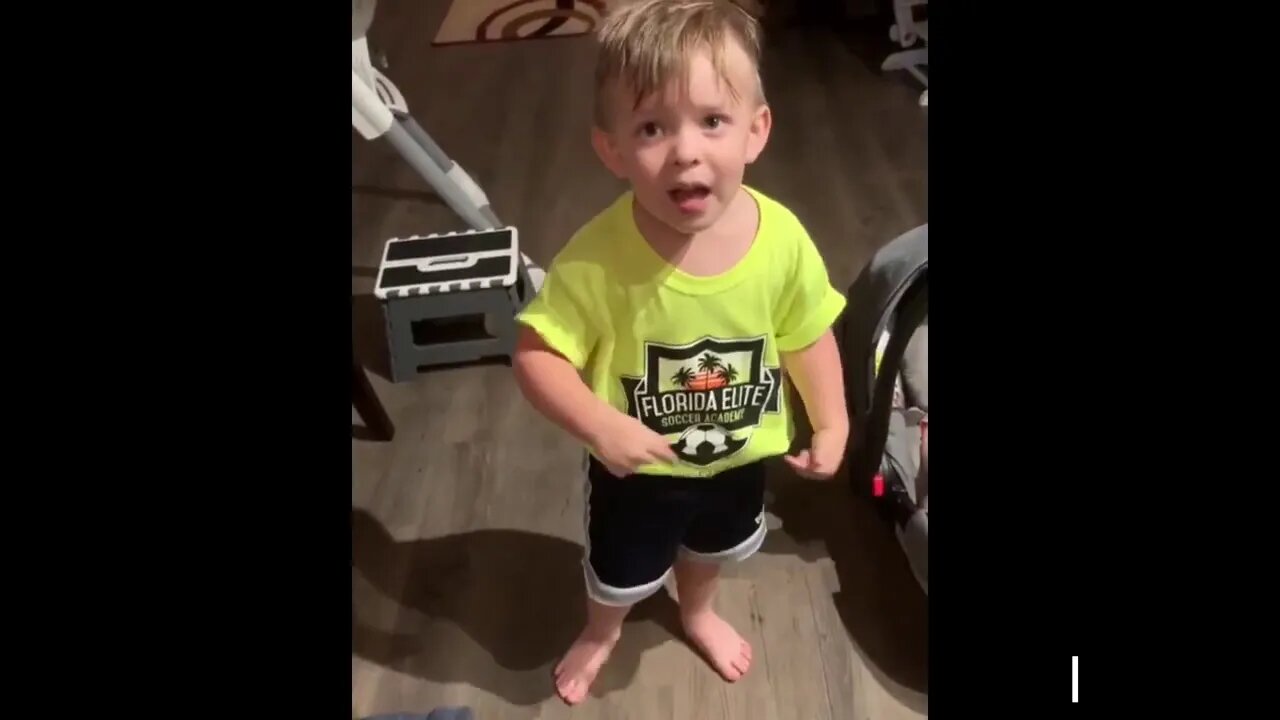 Reaction of a toddler for no goodbye kiss from mom