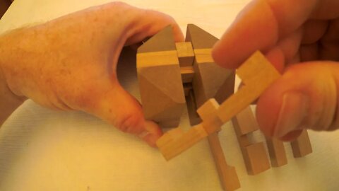 12 piece Diamond Wooden Cube Puzzle - Taking apart & Putting back Together
