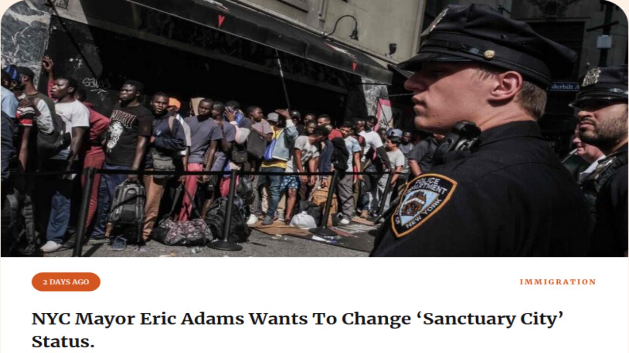 So Now NYC Mayor Wants To Change "SANCTUARY CITY" Status - 3.1.2024