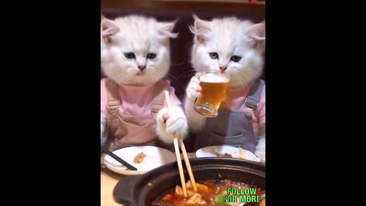 Both cats are drinking alcohol_🥱🙀