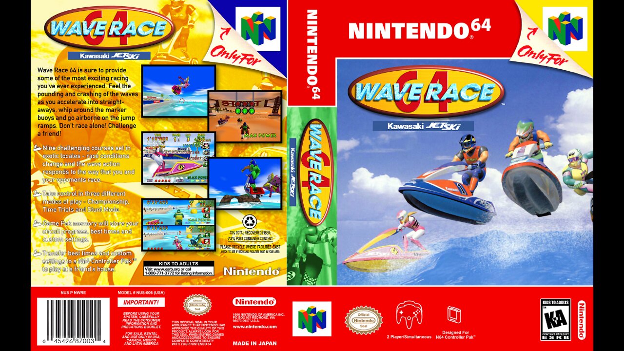 Wave Race 64 - Full Game Walkthrough/Longplay (Nintendo 64, Wii, Wii U, Nintendo Switch)Full HD60ᶠᵖˢ