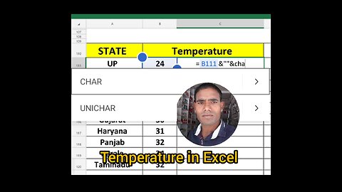 Temperature Convert into Degree in Excel #temperature #degree