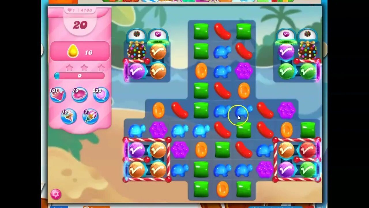 Candy Crush Level 4186 Talkthrough, 20 Moves 0 Boosters