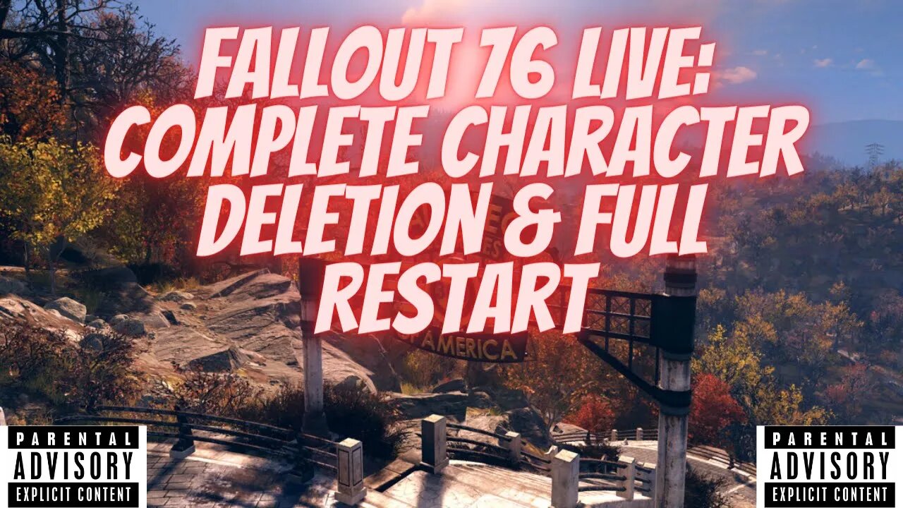 Fallout 76 Live: Complete Character Deletion & Full Restart | No Commentary Gameplay