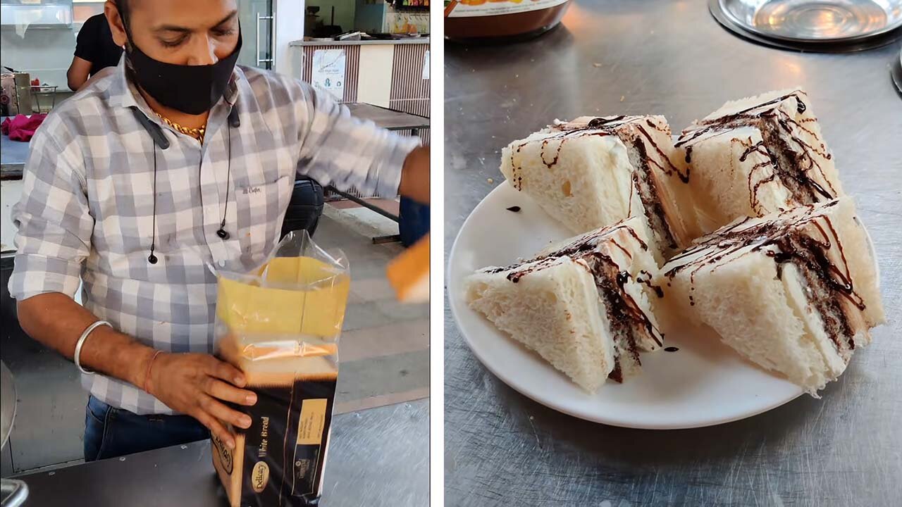 Nutella Ice Cream Sandwich ! Indian Street Food