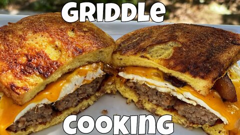 French Toast Breakfast Sandwich on the Blackstone Griddle