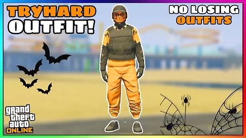 Halloween Orange Joggers Ripped Shirt Tryhard Glitched Outfit (No Transfer) (GTA Online)