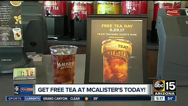 Get free iced tea all day on Thursday